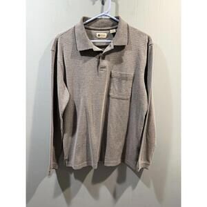 Mens Haggar Clothing Full Sleeves Polo Shirt Size Small Gray